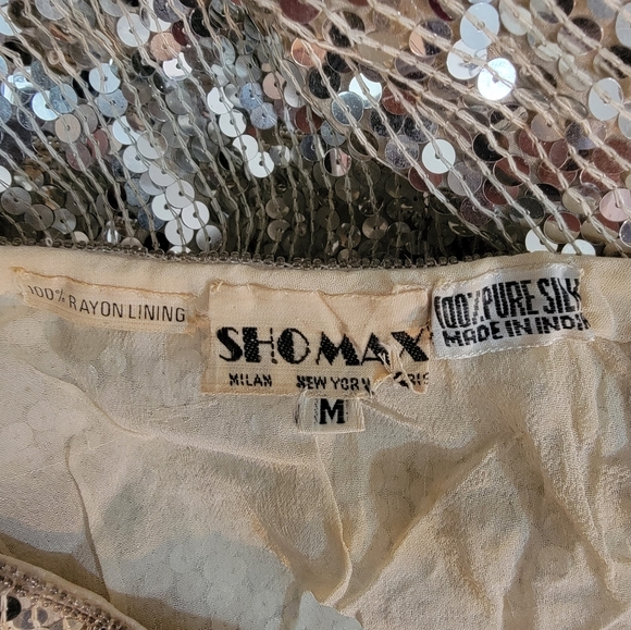 Vintage shomax silk sequined 2pc dress. - Picture 9 of 9